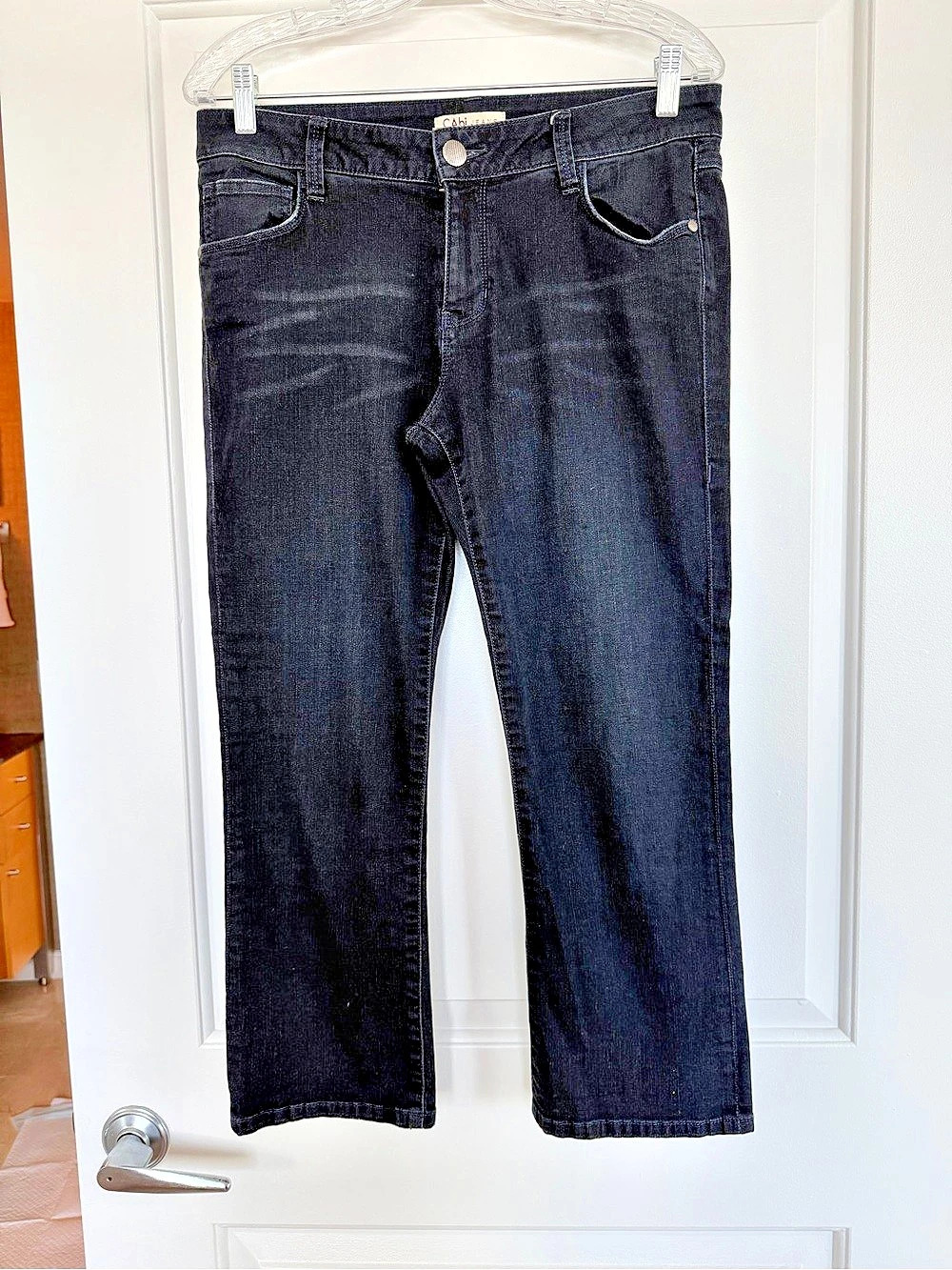 Cabi crop Jeans Straight Leg in Black Waist 10